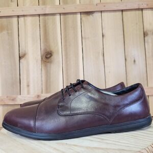 Birchbury Brenston Shoes Mens 13 Brown Leather Barefoot Cap Toe Dress Comfort